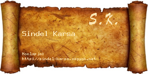 Sindel Karsa névjegykártya